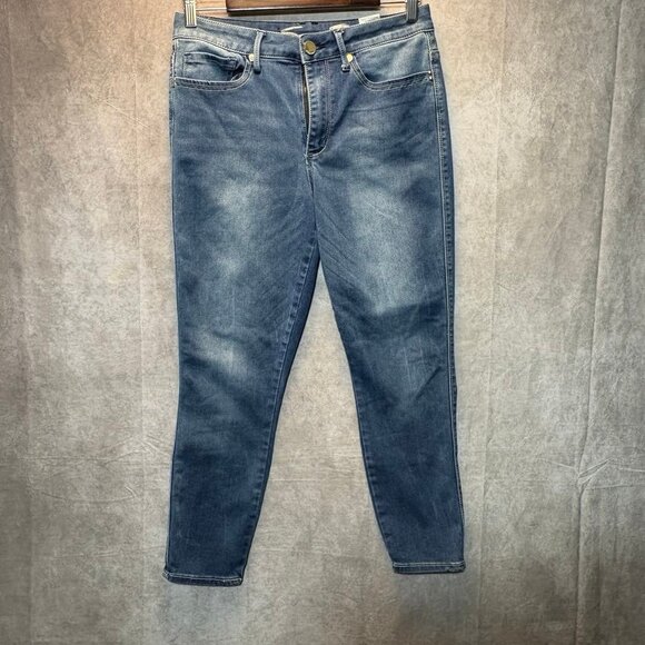 Seven7 High Rise Ankle Skinny Jeans | Size 10 | Embroidered 7 Back Pockets - Picture 2 of 12